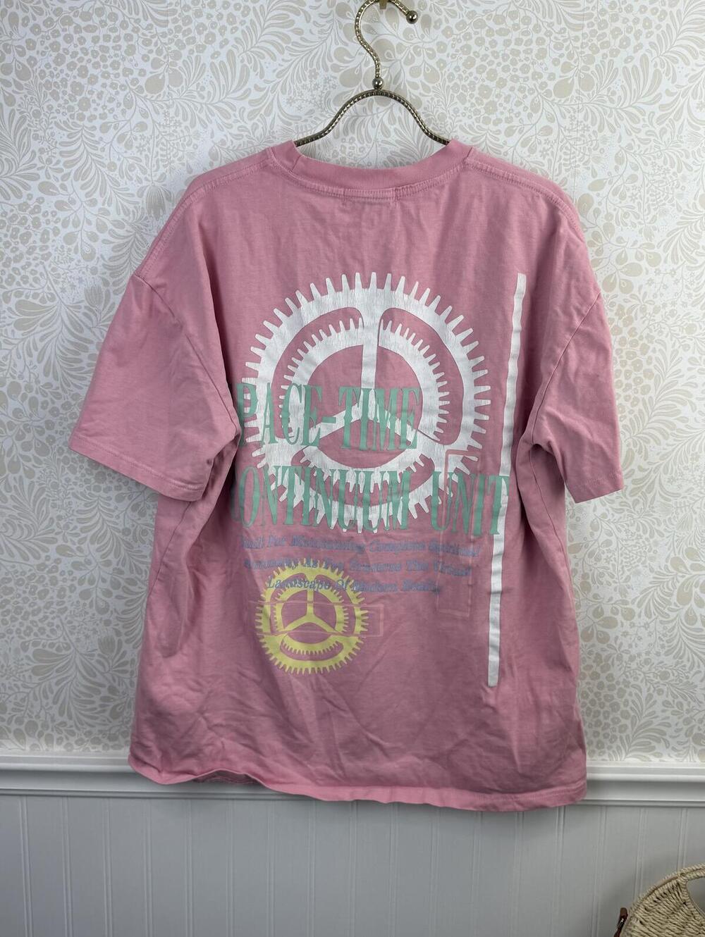 Sugarhill Men's Time Machine Pink Thick Cotton Graphic T-Shirt - Size - XL - Picture 2 of 8